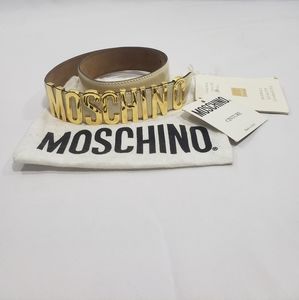 NWT Vintage Moschino Cream Leather Belt euro 44